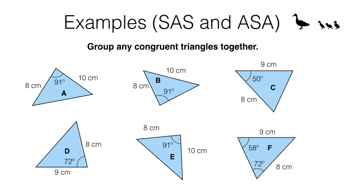 Triangle congruence by sss and sas practice