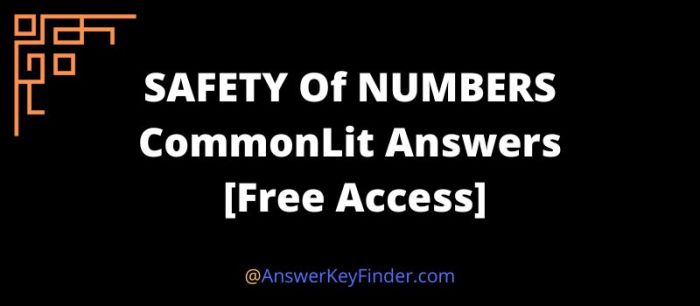 Safety of numbers commonlit answers